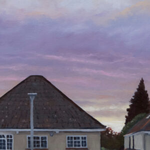 Sunset over an urban skyline in Quorn