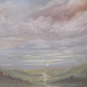 a misty sunset, abstract loose
